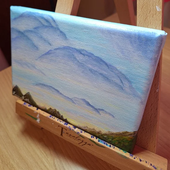 Floating Cloud Mountainside Hand-painted Canvas - Picture 4 of 8